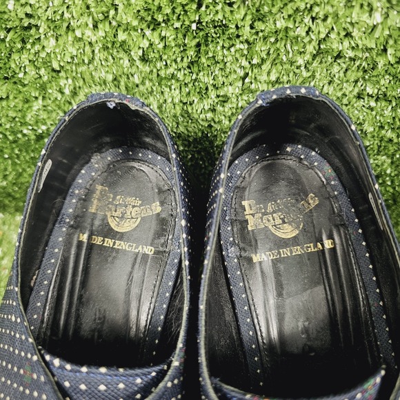 Dr.‎ Martens 1461 Navy Blue Polka Dot Casual Shoes Made in England Mens Size 11 - Picture 10 of 11